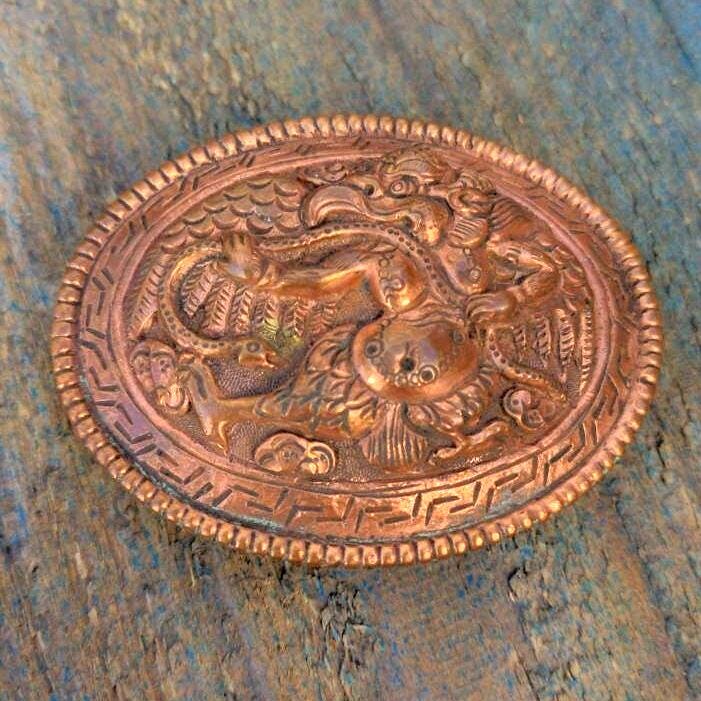 Exotic Tibetan copper Garuda Belt Buckle