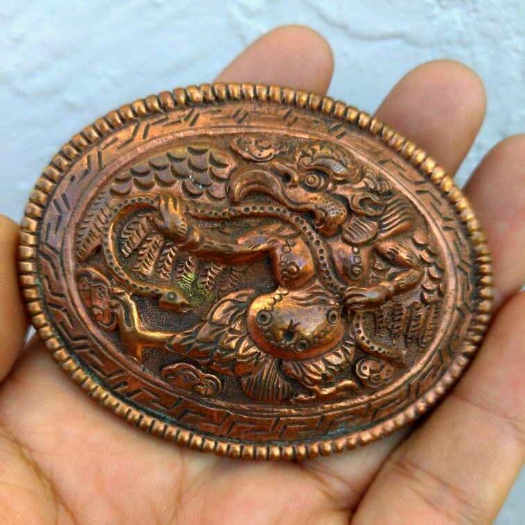 Exotic Tibetan copper Garuda Belt Buckle