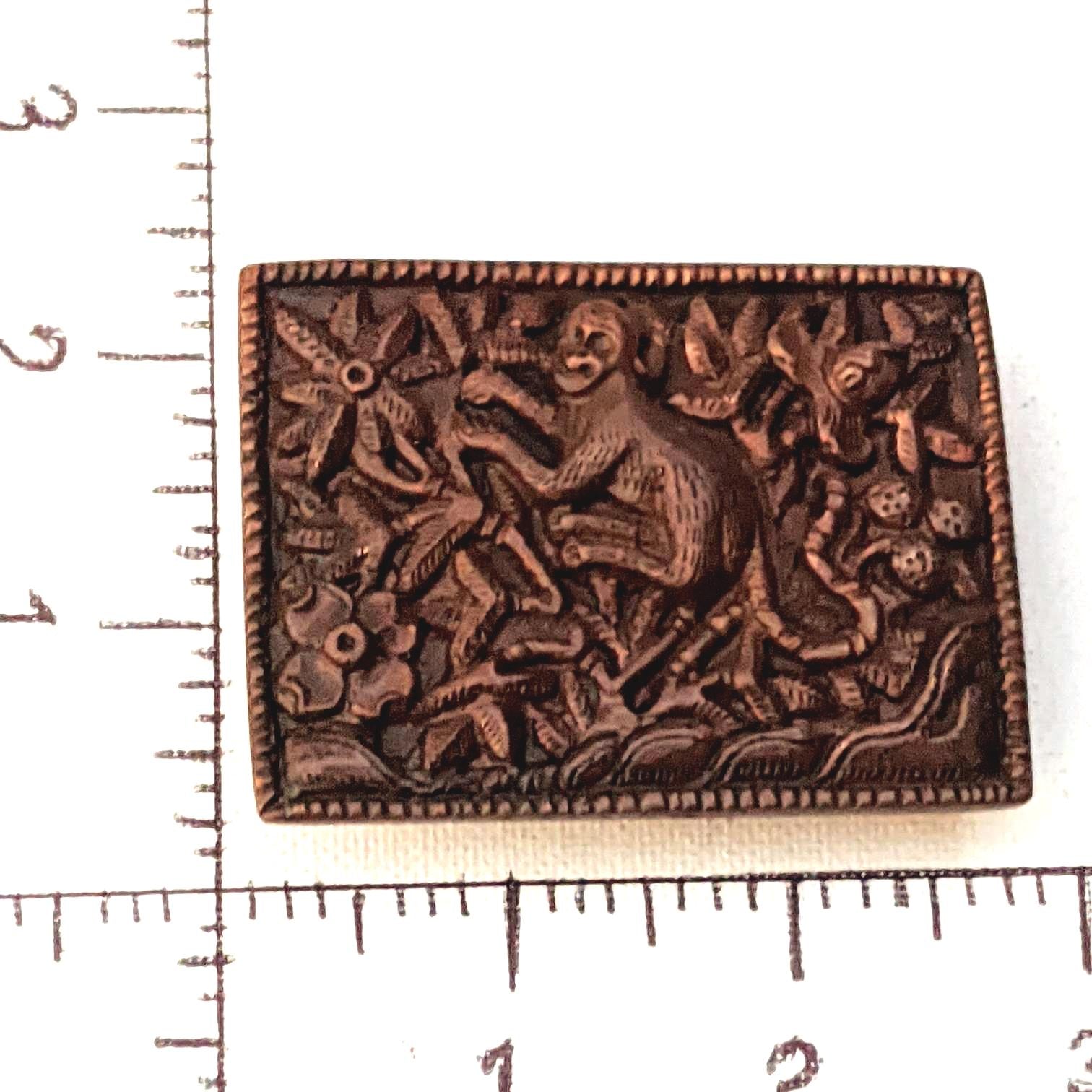 Exotic Tibetan monkey copper Belt Buckle