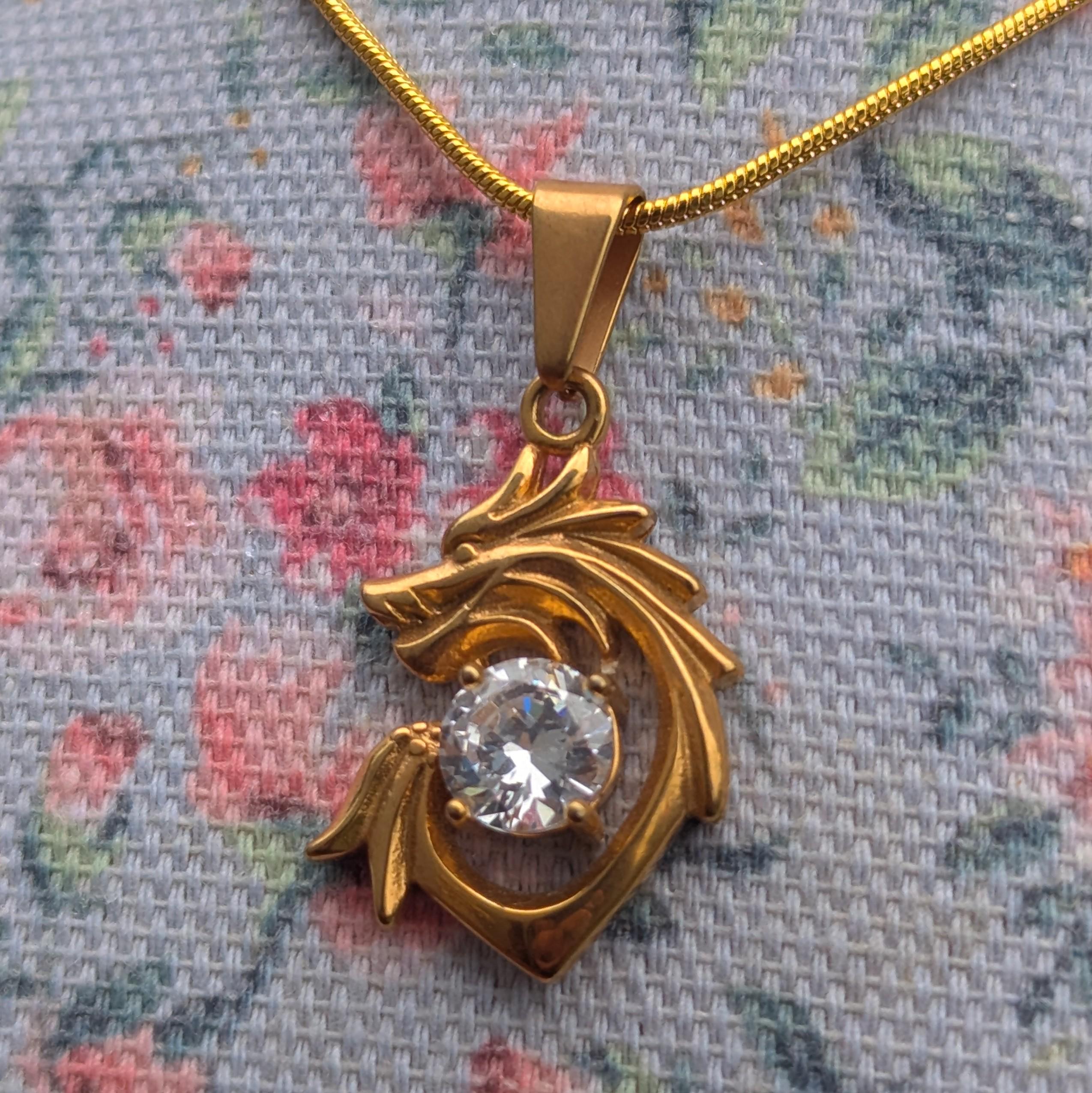 Handmade Brass Dragon crystal pendant (p7-12)