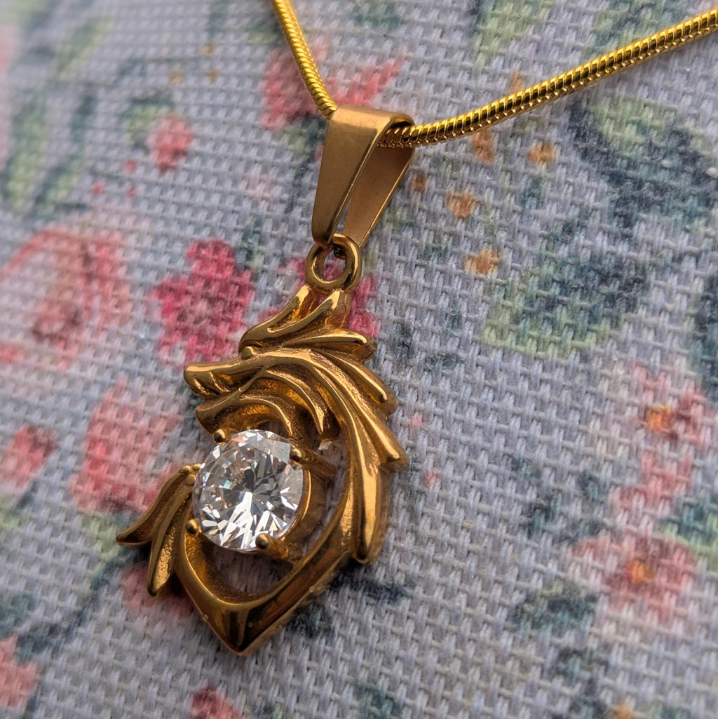 Handmade Brass Dragon crystal pendant (p7-12)