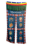 Tibetan Door Curtain: Silk Auspicious Symbols, Buddhist Decor (3x6 ft)