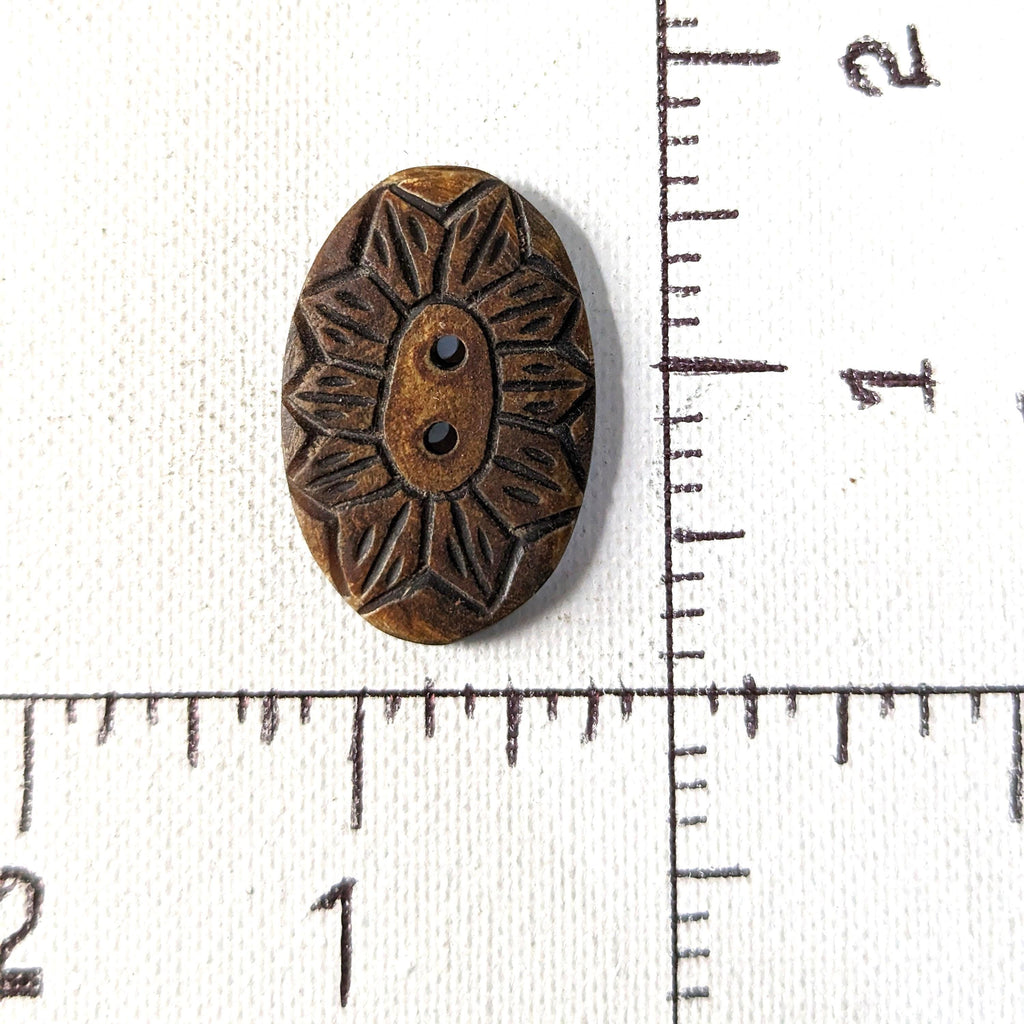 Handmade Buffalo Horn Button: Decorative Natural Light Blonde