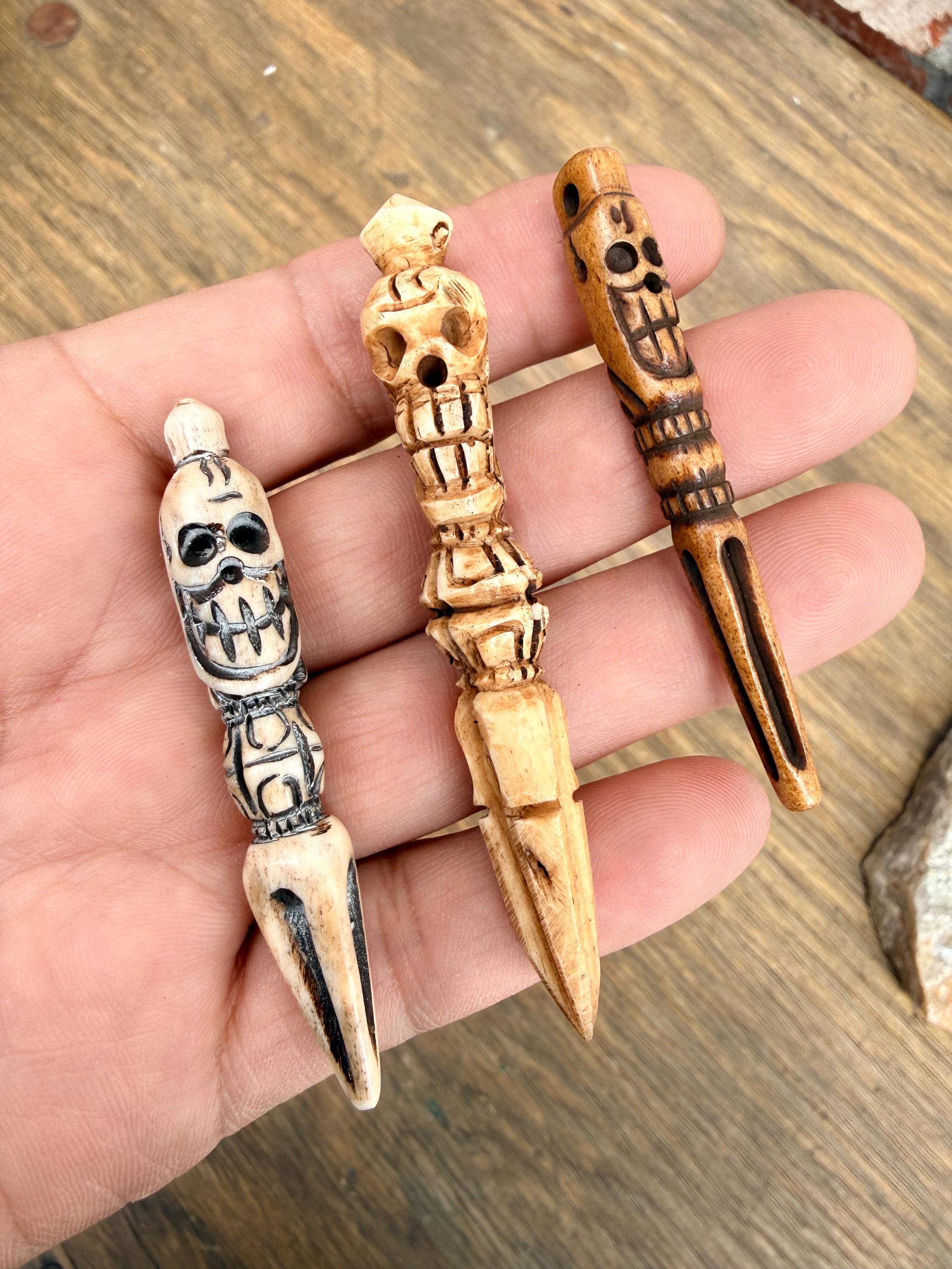 Phurba Tibetan Yak bone, Hand Carved