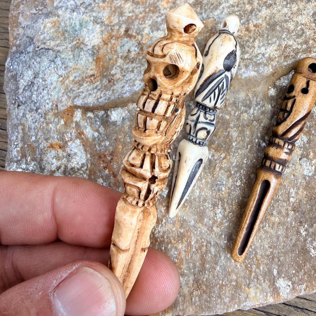Phurba Tibetan Yak bone, Hand Carved