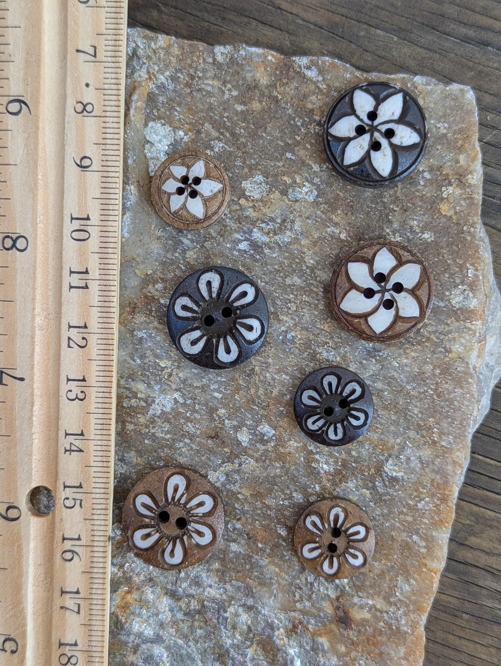 Genuine Handmade Decorative and Unique Handmade Natural Buffalo Horn. wooden Buttons FAB-1-2