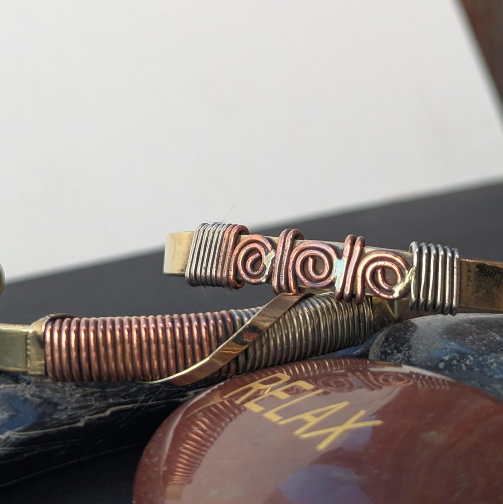 Himalayan Braided Vintage Cuff Bracelet Collection—Handcrafted Copper & Brass ethnic Jewelry (cb-121)