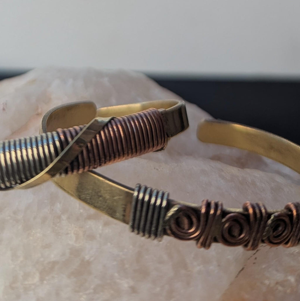 Himalayan Braided Vintage Cuff Bracelet Collection—Handcrafted Copper & Brass ethnic Jewelry (cb-121)