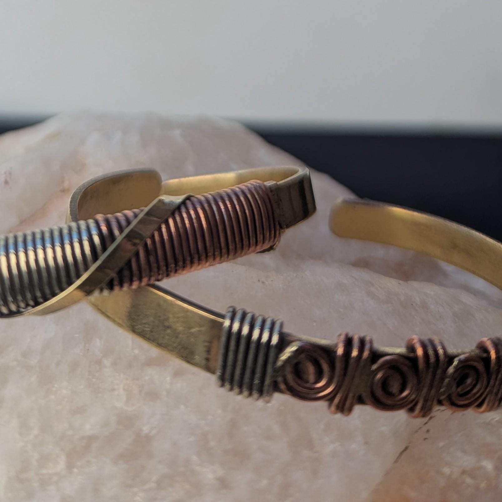 Himalayan Braided Vintage Cuff Bracelet Collection—Handcrafted Copper & Brass ethnic Jewelry (cb-121)