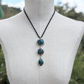 Raw Turquoise Necklace, Boho Statement Jewelry, Organic Texture, Blue Gemstone BBR2