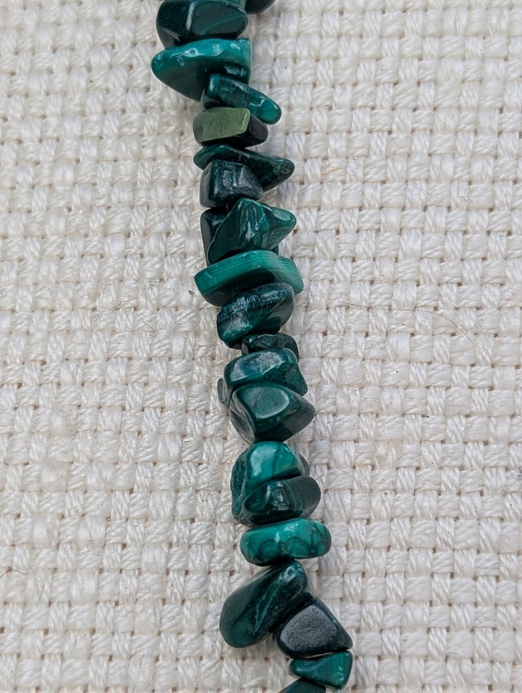 Original Malachite Bead Chip Strands Necklace, Artisan-Crafted Statement Jewelry, 16-Inch Length (BBR2)