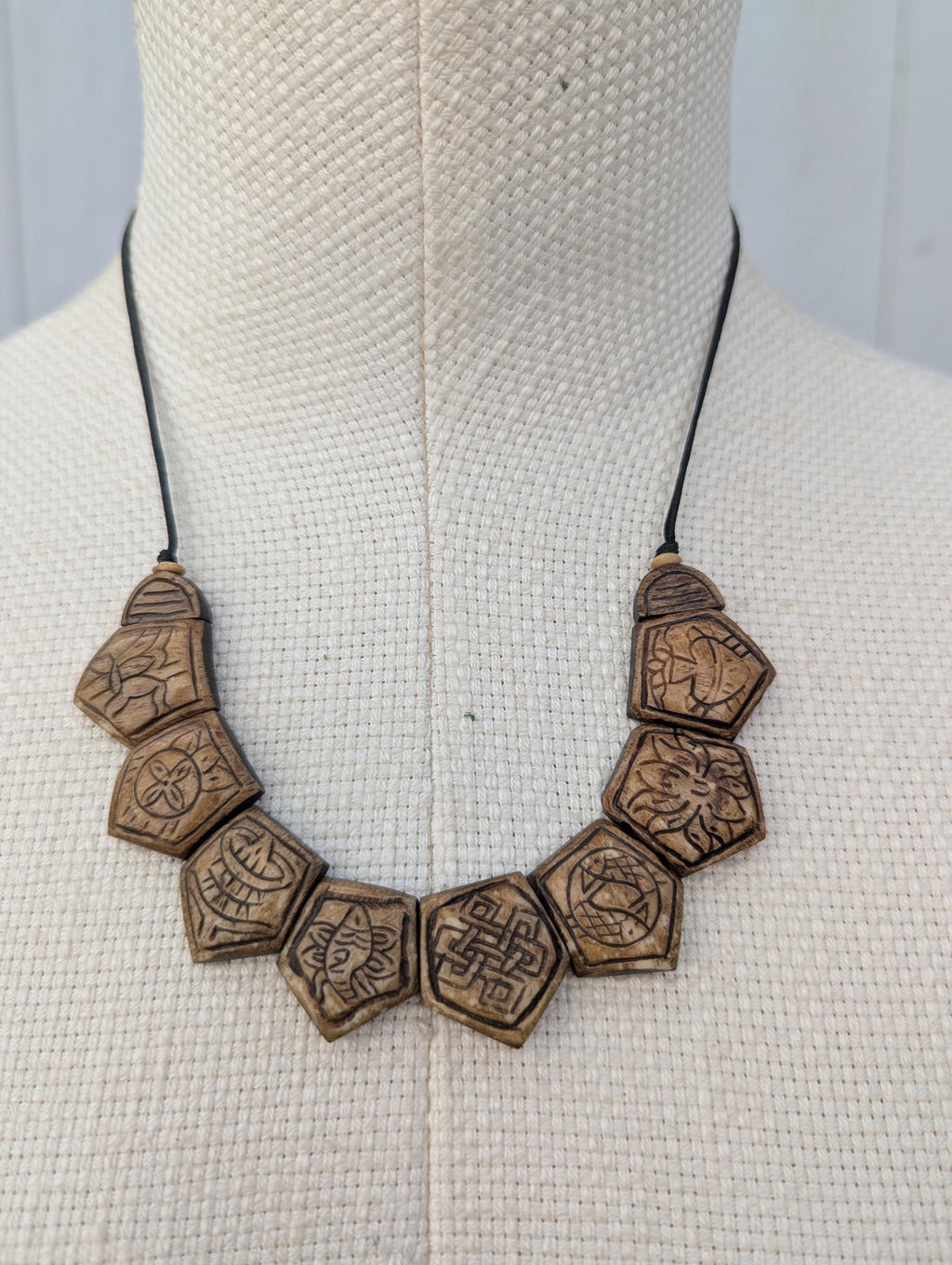 Yak Bone Choker Necklace, Himalayan Spirit Jewelry, Honoring Animal Sacredness (BBR2)