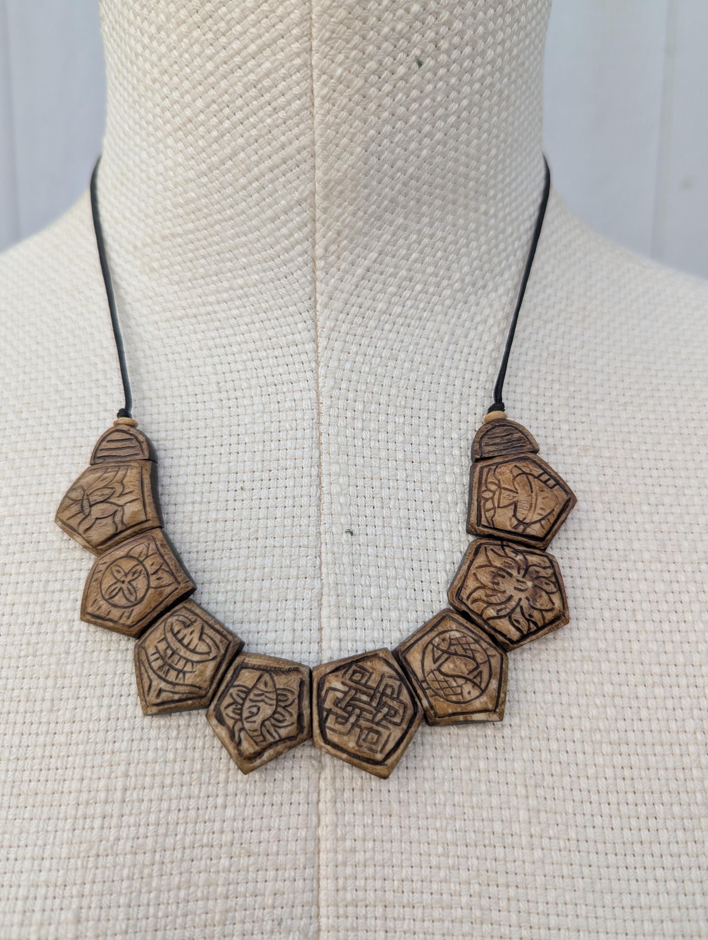 Yak Bone Choker Necklace, Himalayan Spirit Jewelry, Honoring Animal Sacredness (BBR2)