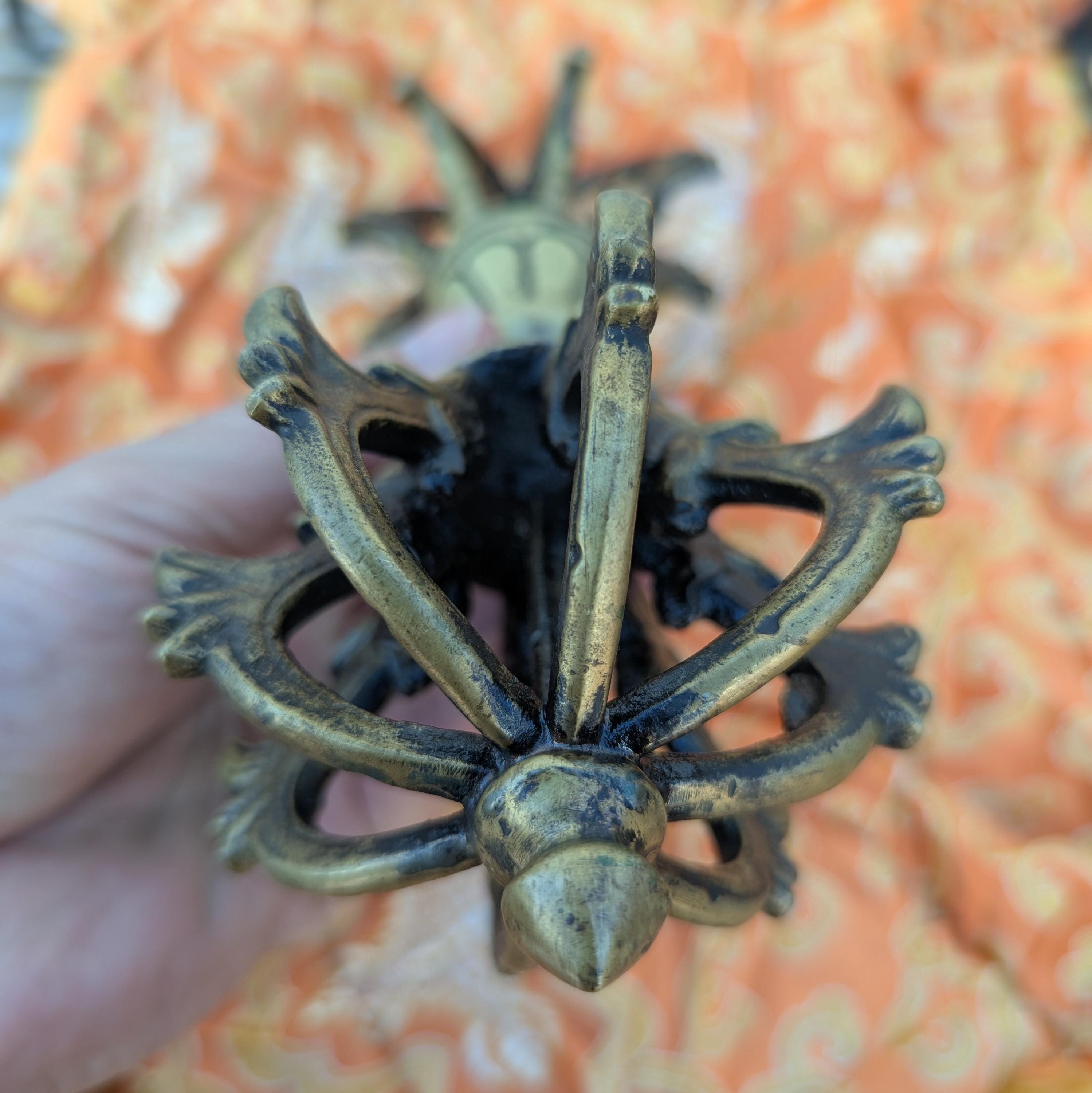 Huge 10-inch Brass Dorje, Handmade Tibetan Ritual Object, Buddhist Meditation Symbol.