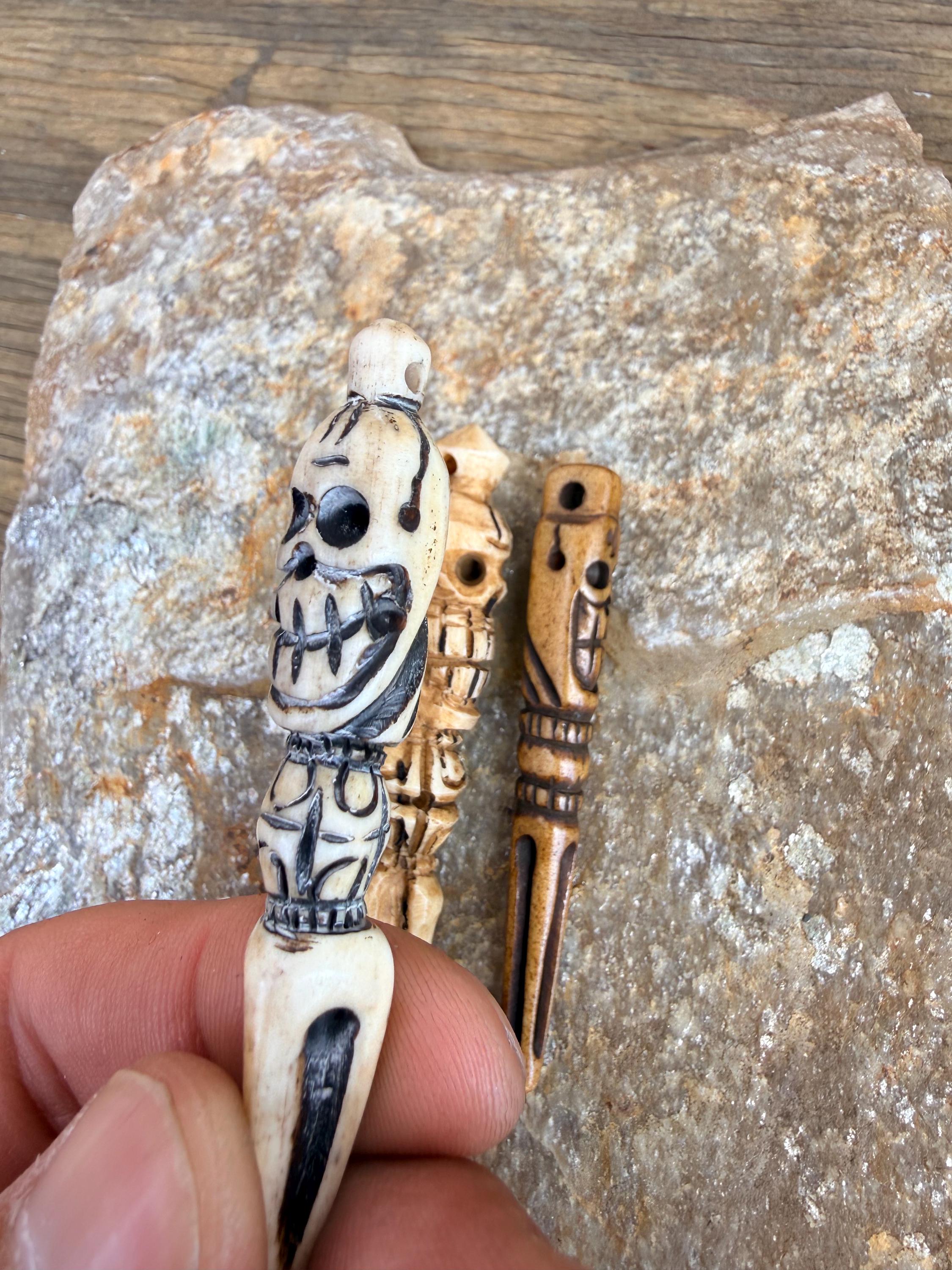 Phurba Tibetan Yak bone, Hand Carved