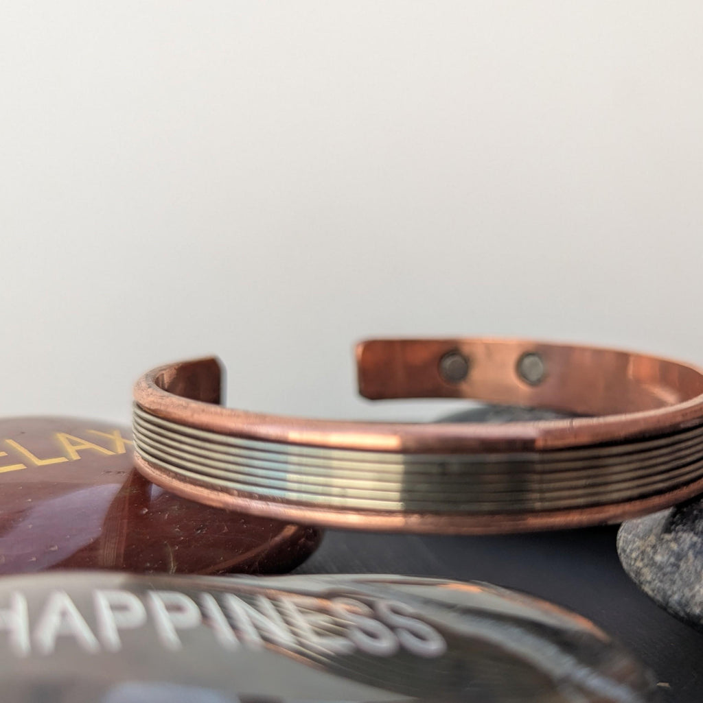 Handmade Pure Copper Bracelet: Minimalist Adjustable Cuff, Wellness Band CB-123