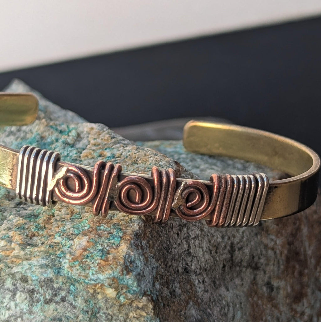 Himalayan Braided Vintage Cuff Bracelet Collection—Handcrafted Copper & Brass ethnic Jewelry (cb-121)