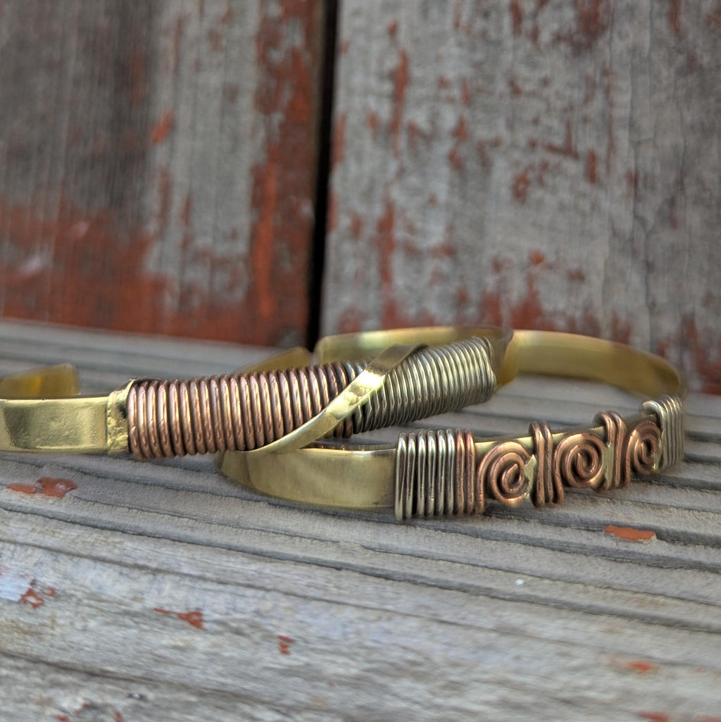 Himalayan Braided Vintage Cuff Bracelet Collection—Handcrafted Copper & Brass ethnic Jewelry (cb-121)
