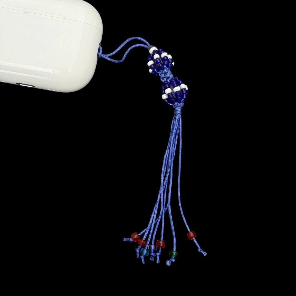 Crystal Beaded Dorjee Amulet for Phone, Car, Keychain: 6 Inch Handmade Accessory P7-66