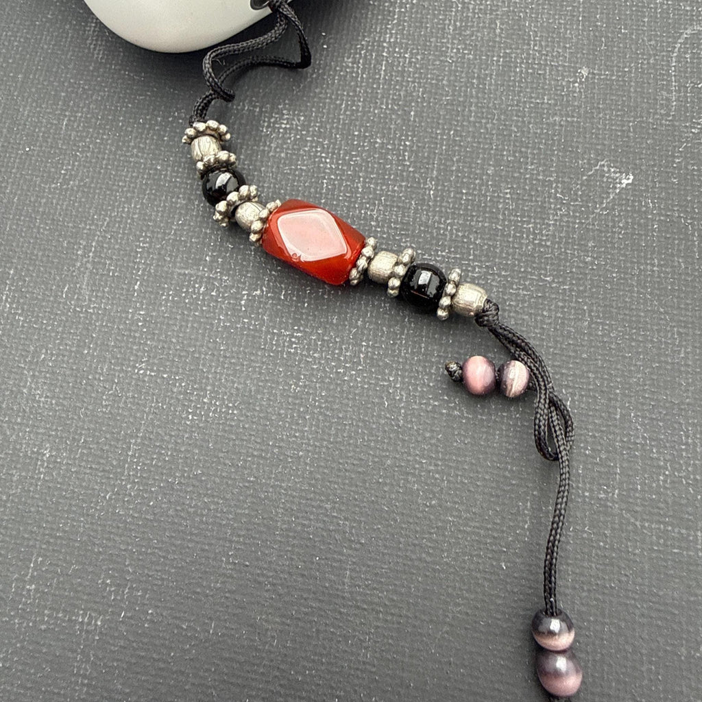 Crystal Beaded Dorjee Amulet for Phone, Car, Keychain: 6 Inch Handmade Accessory P7-66