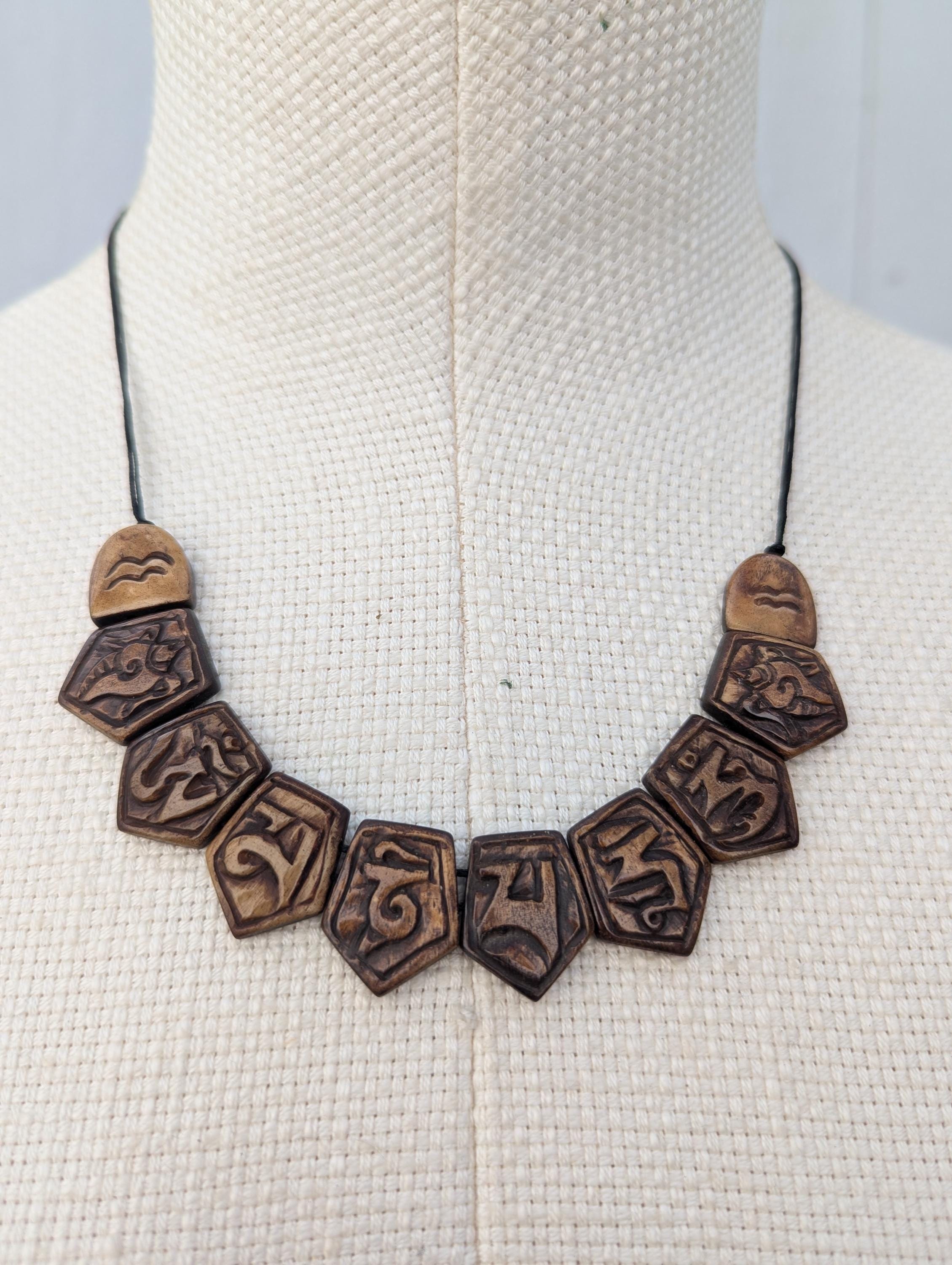 Yak Bone Choker Necklace, Himalayan Spirit Jewelry, Honoring Animal Sacredness (BBR2)