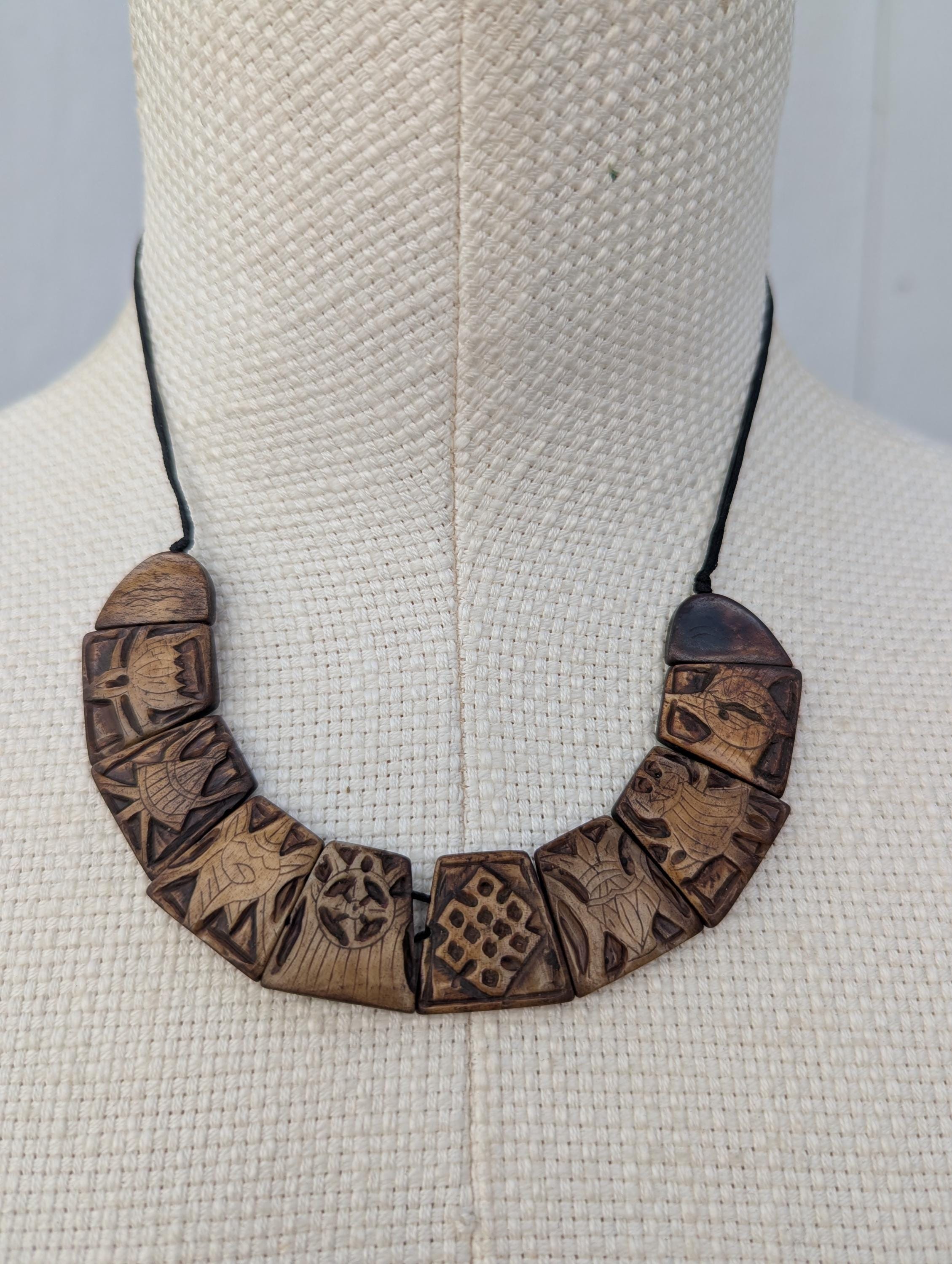 Yak Bone Choker Necklace, Himalayan Spirit Jewelry, Honoring Animal Sacredness (BBR2)