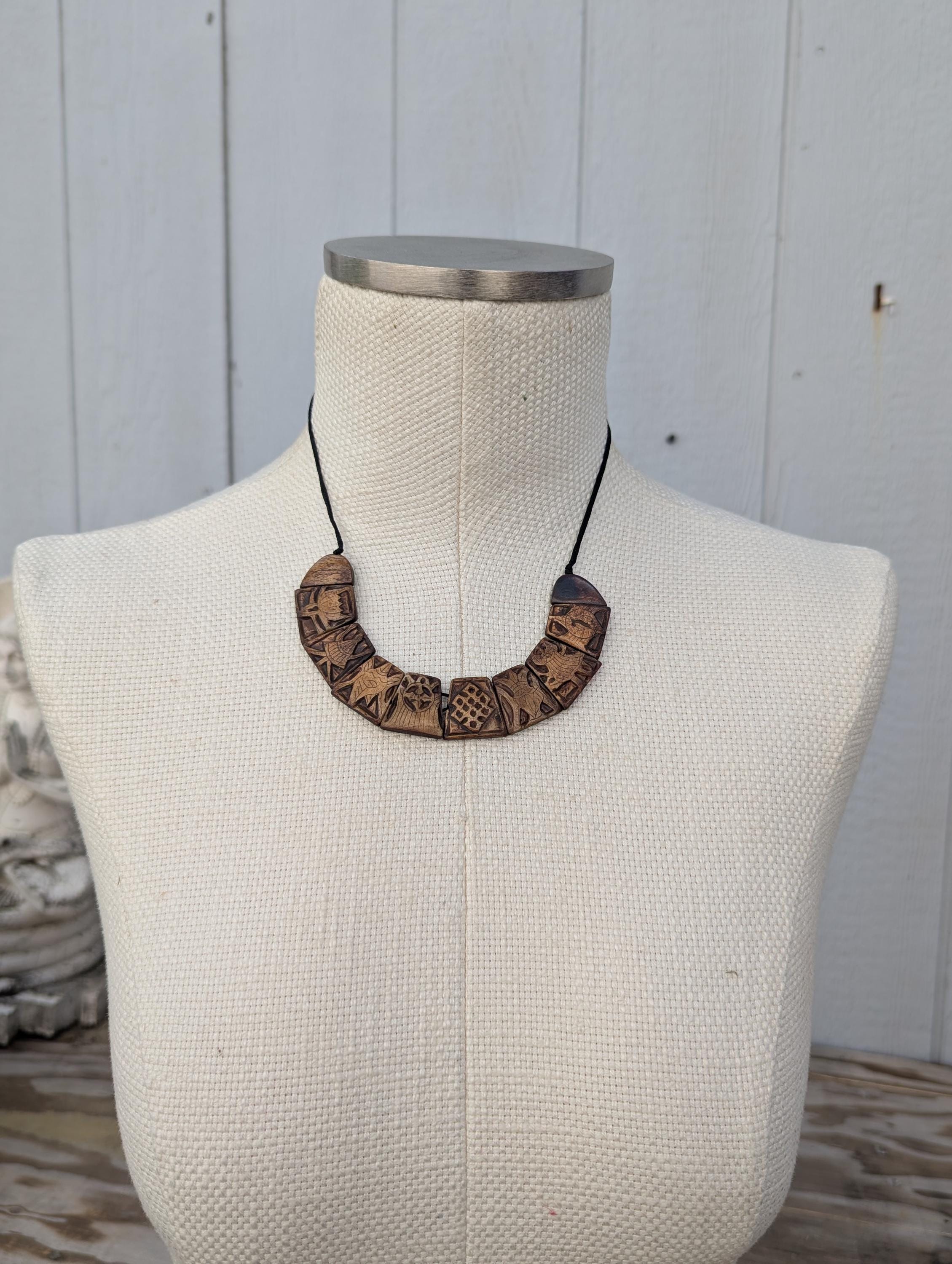 Yak Bone Choker Necklace, Himalayan Spirit Jewelry, Honoring Animal Sacredness (BBR2)