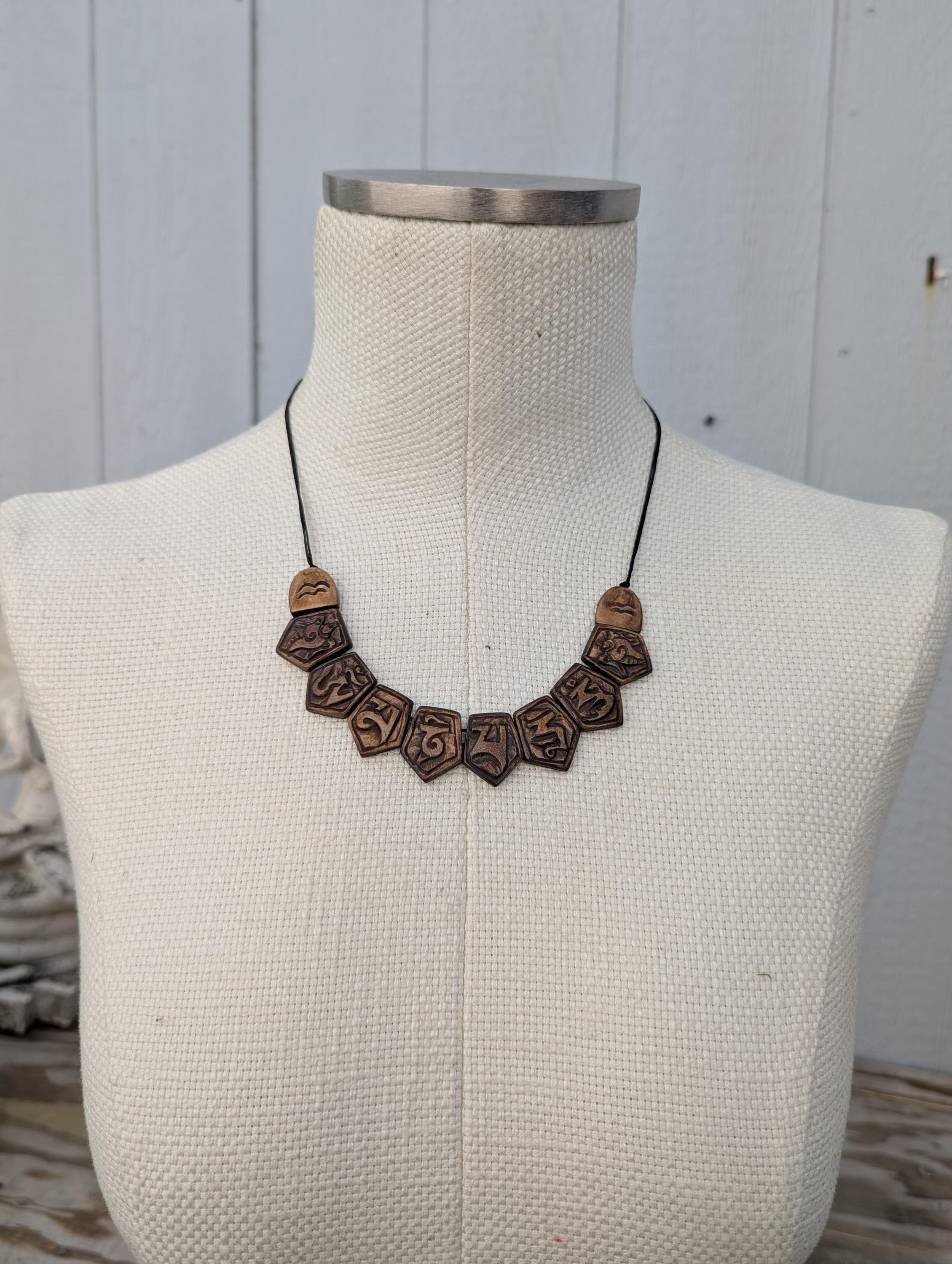 Yak Bone Choker Necklace, Himalayan Spirit Jewelry, Honoring Animal Sacredness (BBR2)