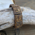 Hand-Carved Yak Bone Bracelet, Tibetan Om Mantra, Adjustable Spirit Jewelry (BBR1A)