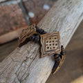 Recycled Yak Bone Bracelet, Hand-Carved Om Symbol, Adjustable Tibetan Jewelry (BBR1C)