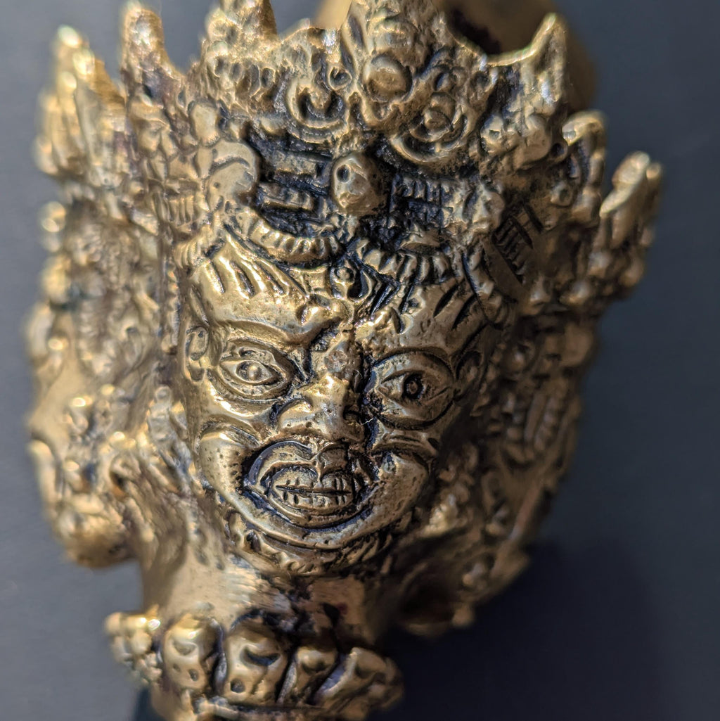Handcrafted Brass Phurba, Himalayan unique art tool, Tibetan Ritual Kila Dagger for Meditation & Protection. (BBR3)