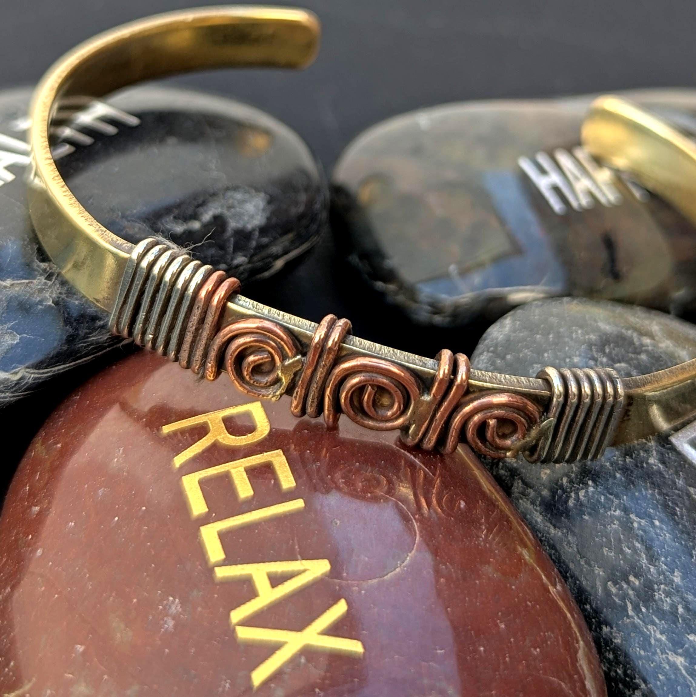 Himalayan Braided Vintage Cuff Bracelet Collection—Handcrafted Copper & Brass ethnic Jewelry (cb-121)