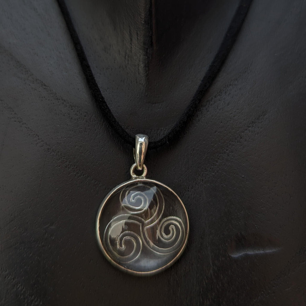 Himalayan Quartz Pendant – Sterling Silver Flower of Life Charm