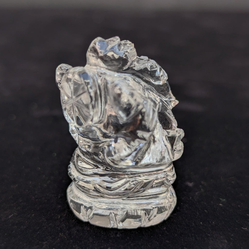 Hand-Carved Himalayan Quartz Ganesh Statue, Spiritual Home Decor, Nepal Crystal Ganesha (1.5" H)