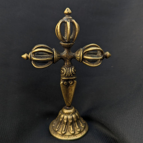Brass small standing Dorje Tibetan Ritual Object, Buddhist Meditation Symbol (BBR3)