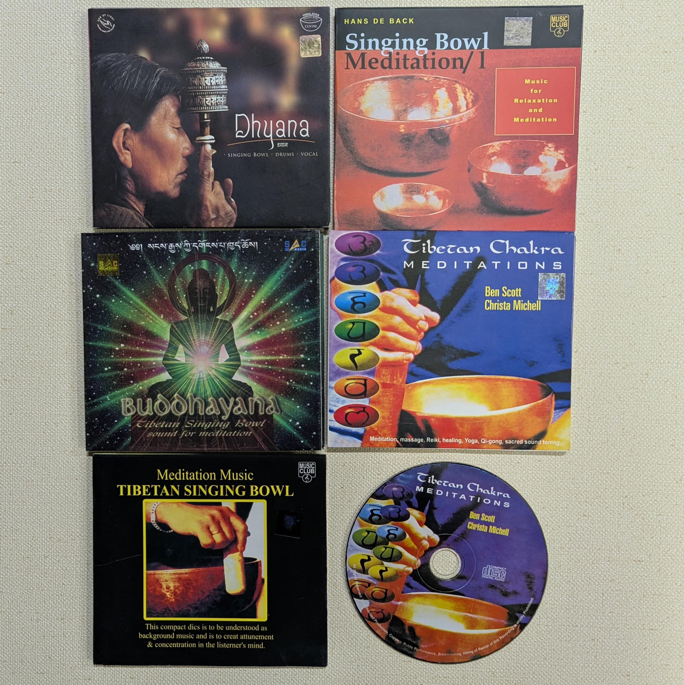 Tibetan Chakra Meditations CD: Singing Bowls, Dhyana, Buddhayana Music