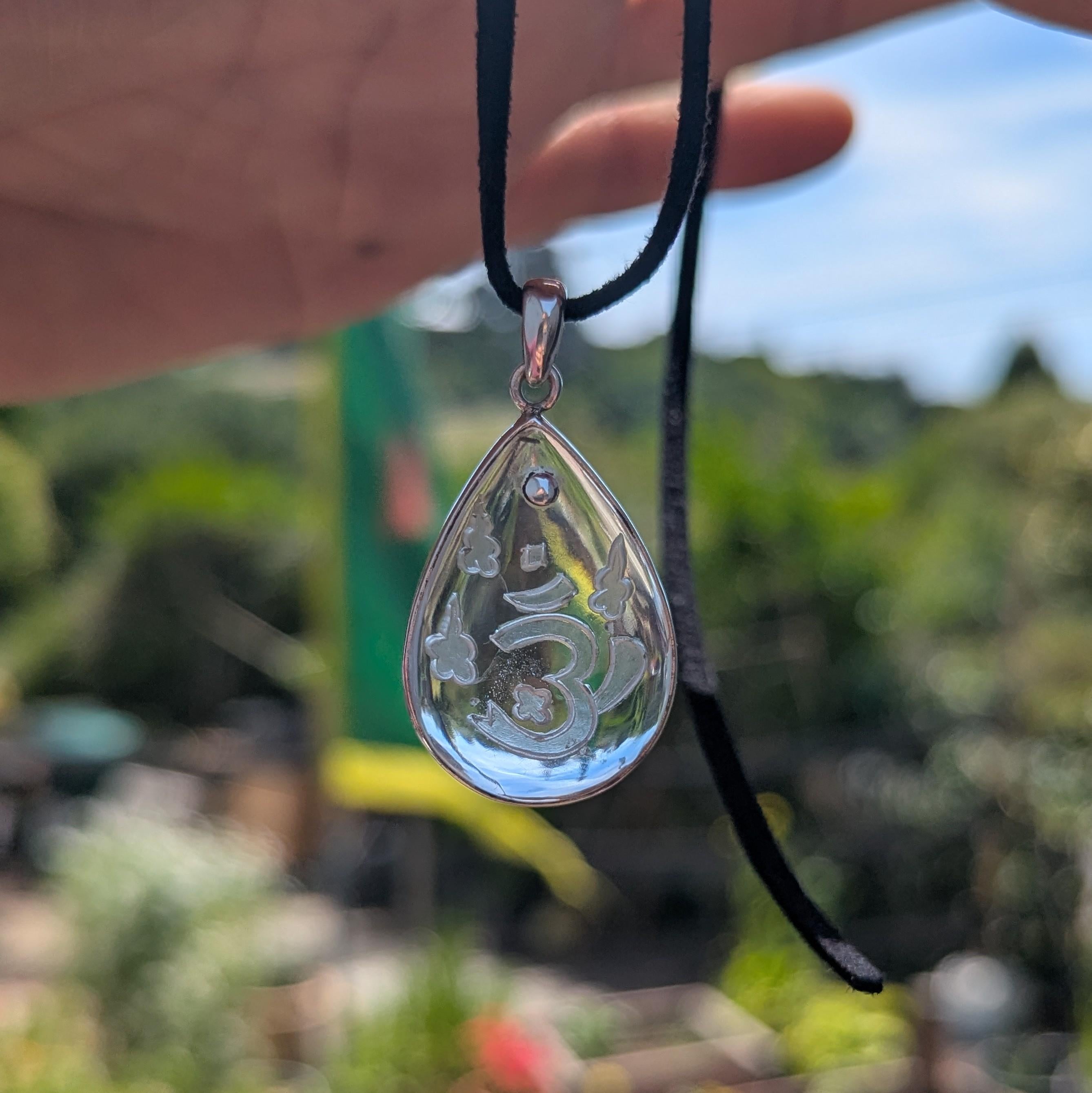 Himalayan Quartz Pendant: Sterling Silver, High-Altitude Clarity, Hand-Crafted Quartz Jewelry (P7-67A)