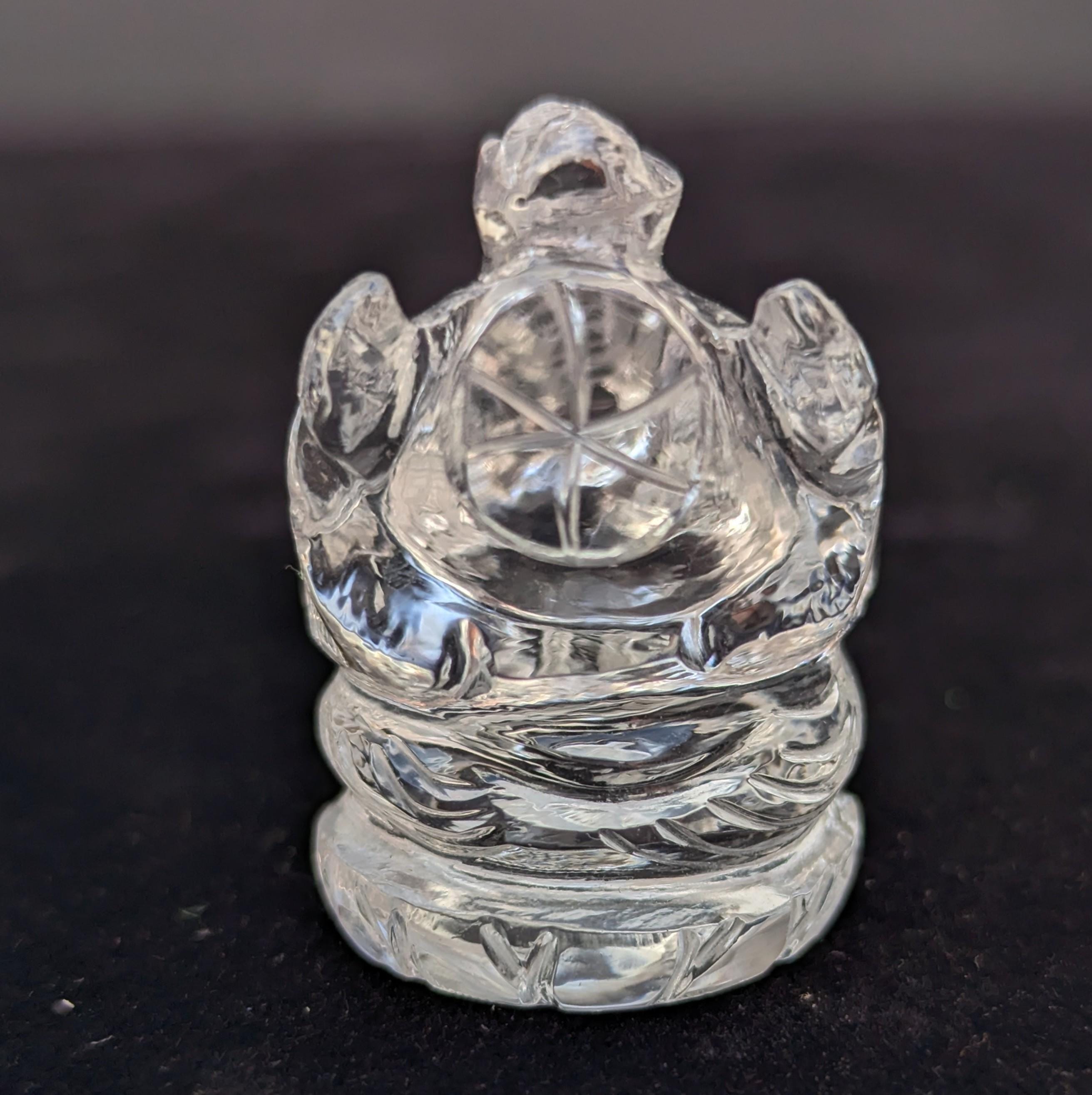 Hand-Carved Himalayan Quartz Ganesh Statue, Spiritual Home Decor, Nepal Crystal Ganesha (1.5" H)