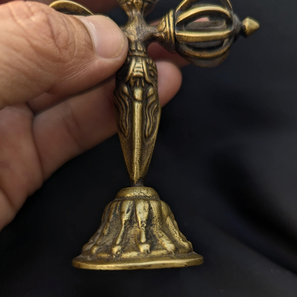 Brass small standing Dorje Tibetan Ritual Object, Buddhist Meditation Symbol (BBR3)